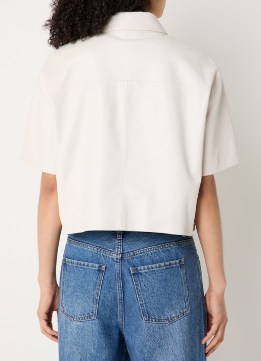 STUDIO AR Eveline blouse van schapenleer - achterkant 4 grijs