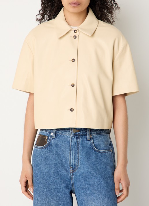 STUDIO AR Eveline blouse van schapenleer