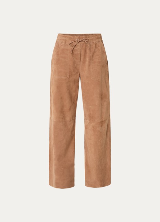 STUDIO AR Nadia high waist straight fit broek van geitenleer