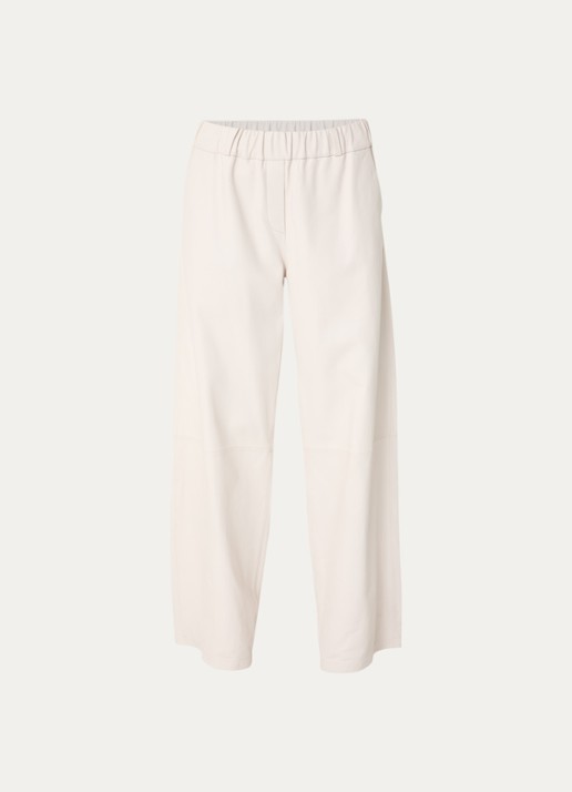 STUDIO AR Thalina high waist straight fit broek van schapenleer