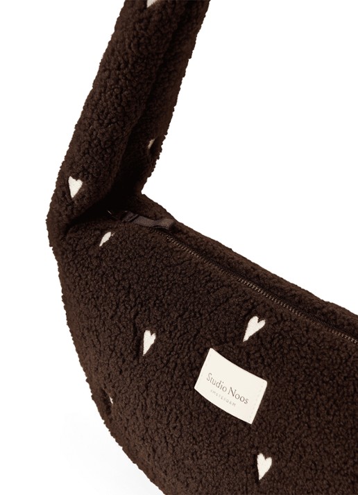 Studio Noos Crossbodytas van teddy - detail 2 donkerbruin