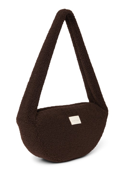 Studio Noos Crossbodytas van teddy - achterkant 6 chocoladebruin