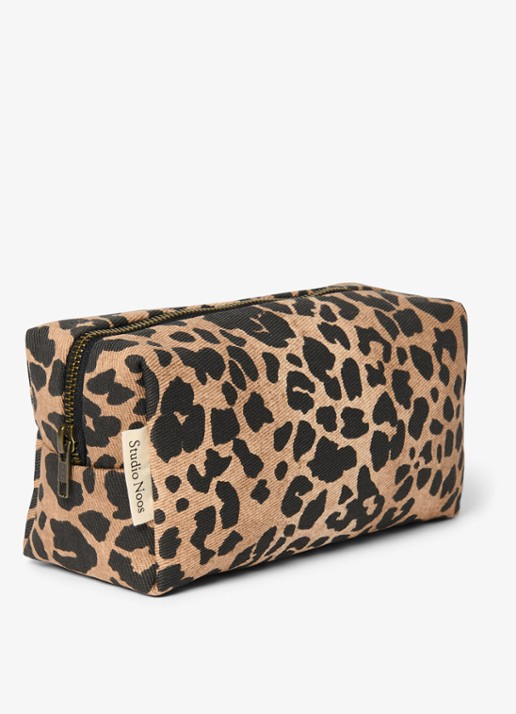 Studio Noos Etui met dierenprint - voorkant 2 bruin