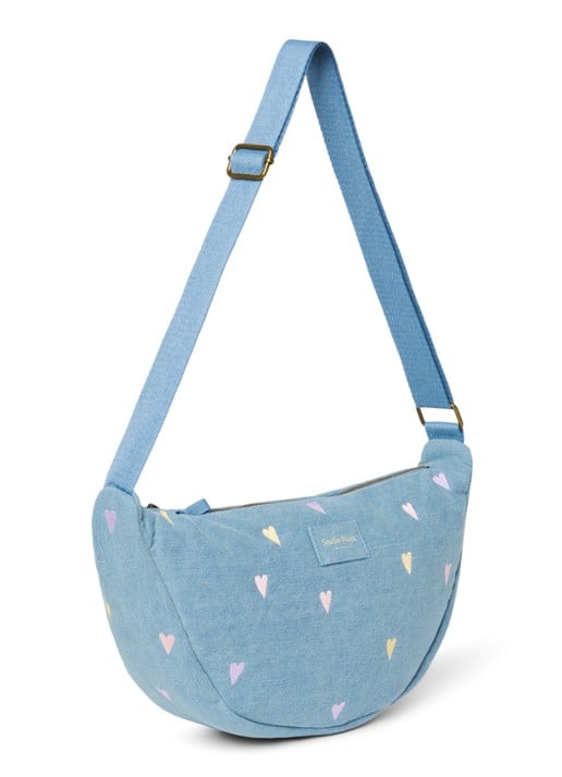 Studio Noos Heuptas van denim met borduring - detail 2 lichtblauw