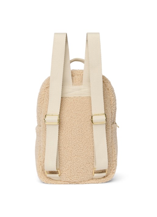 Studio Noos Mini rugzak van teddy - detail 3 beige