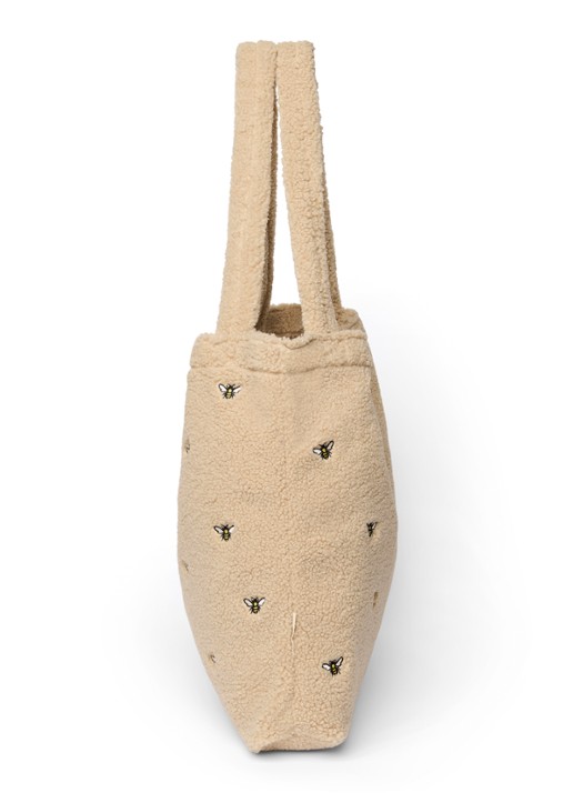Studio Noos Mom Bag shopper van teddy - achterkant beige