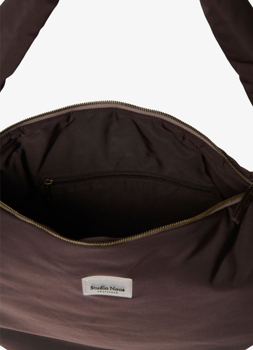 Studio Noos Puffy gewatteerde crossbodytas met logo - detail 8 donkerbruin