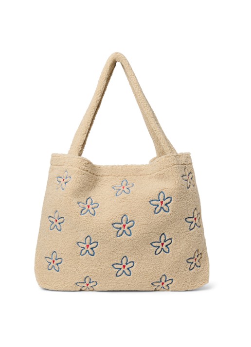 Studio Noos Schoudertas van teddy met bloemenprint