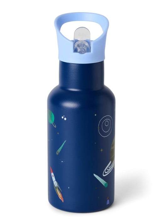 Studio Noos Waterfles met print 35 cl - detail 3 blauw