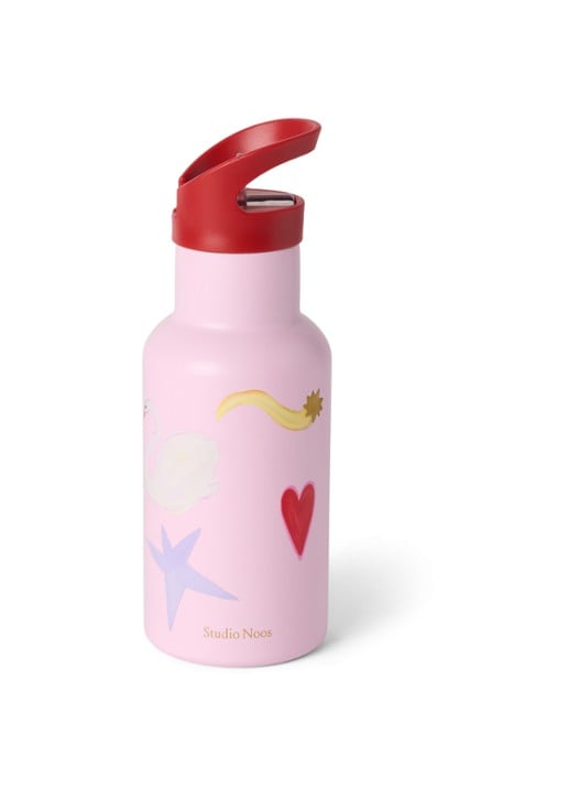 Studio Noos Waterfles met print 35 cl - voorkant 5 paars