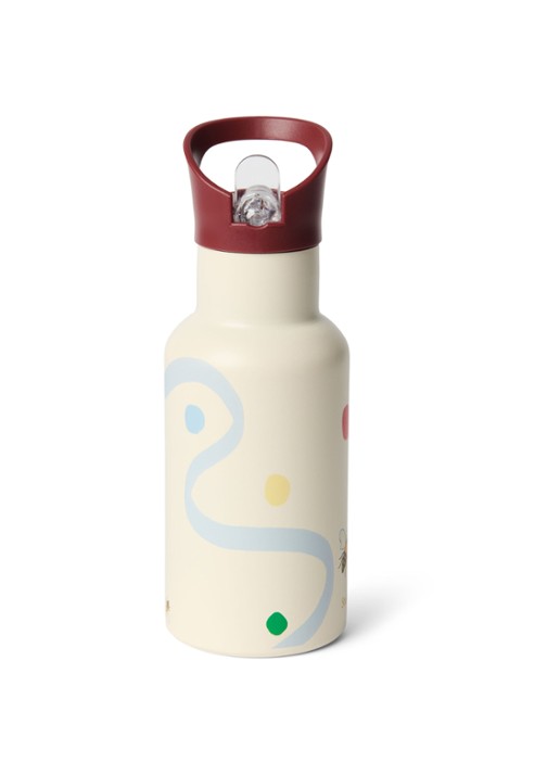 Studio Noos Waterfles met print 35 cl - achterkant 3 beige