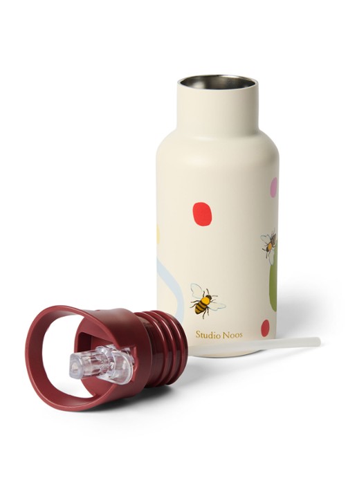 Studio Noos Waterfles met print 35 cl - detail beige