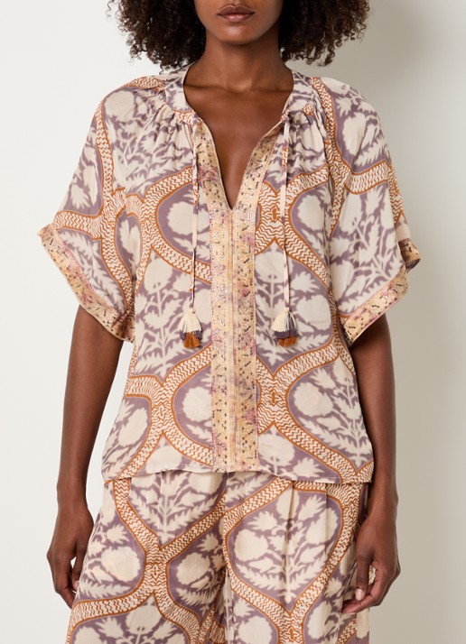 Summum Art Deco tuniek met pailletten en print