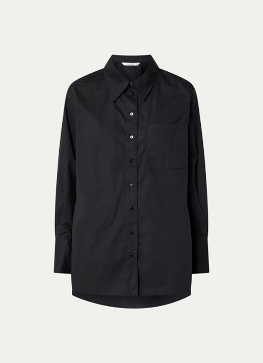 Summum Blouse met kraag - voorkant zwart
