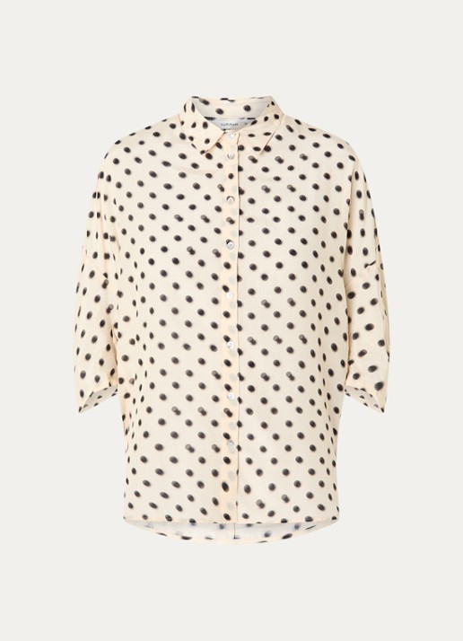 Summum Blouse met stippenprint - voorkant 2 ivoor