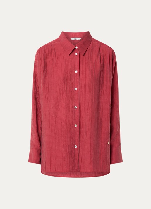 Summum Blouse met structuur - voorkant cranberryrood