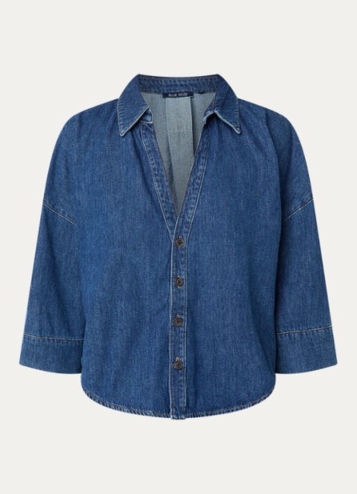 Summum Blouse van denim - voorkant indigo