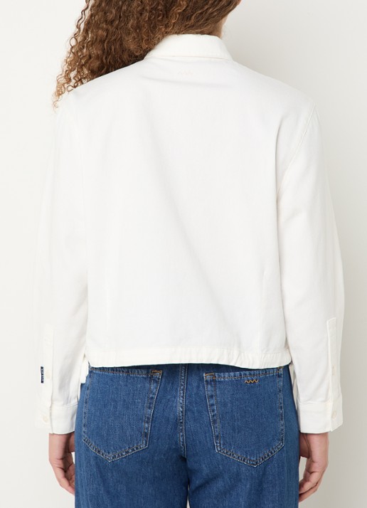 Summum Cropped blouse van katoen - achterkant wit