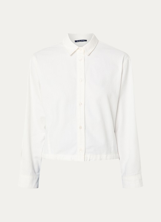 Summum Cropped blouse van katoen - voorkant 2 wit