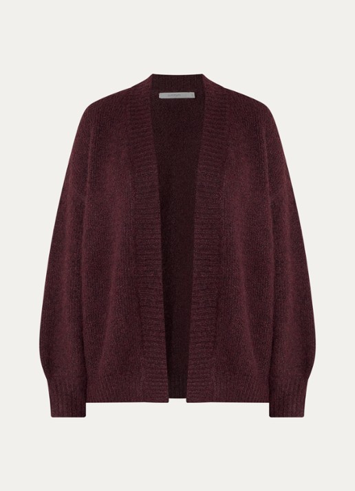 Summum Grofgebreid vest in wolblend - voorkant 2 paars