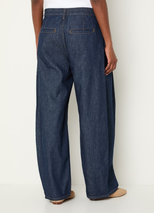 Summum High waist balloon fit jeans met donkere wassing - achterkant 4 indigo