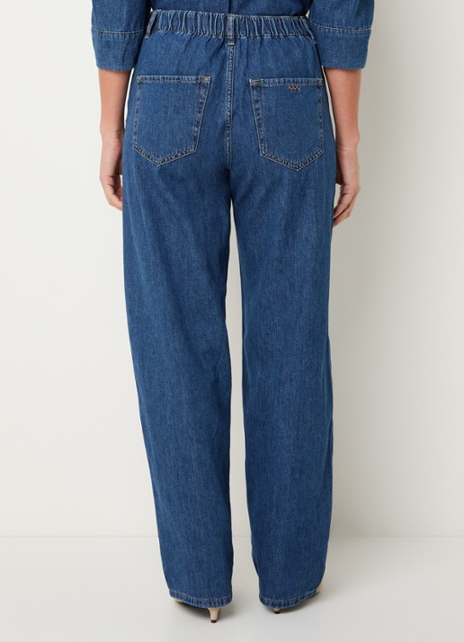 Summum High waist loose fit jeans met donkere wassing - achterkant 4 indigo