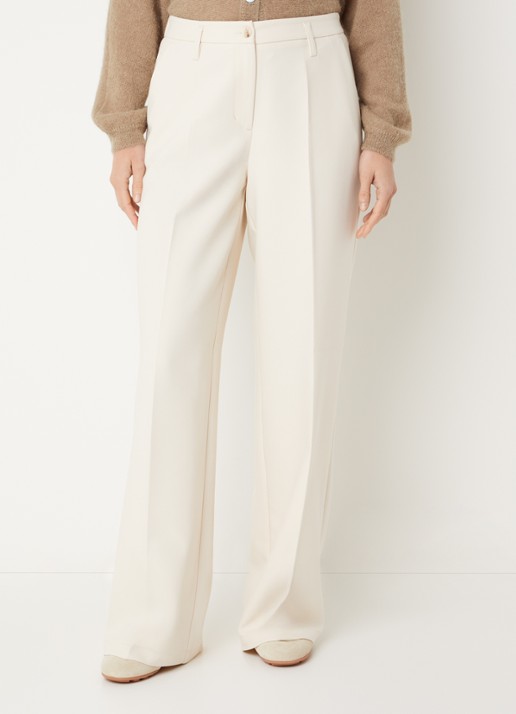 Summum High waist wide fit pantalon met steekzakken - detail 4 ivoor
