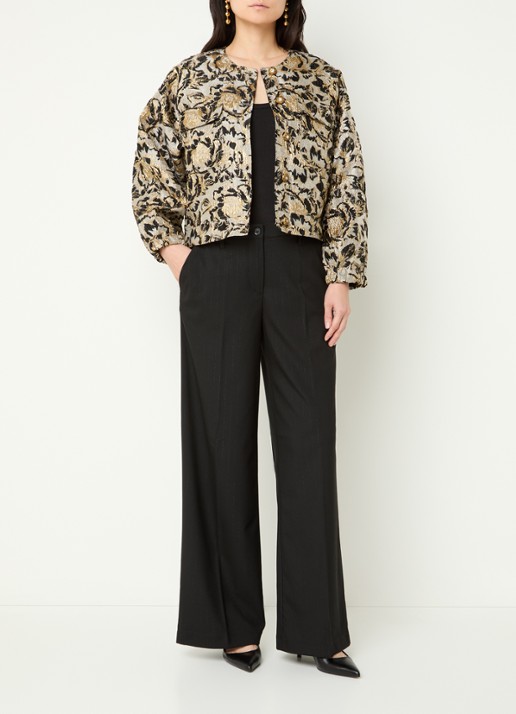 Summum Jack met jacquard dessin en klepzakken - voorkant 2 goud