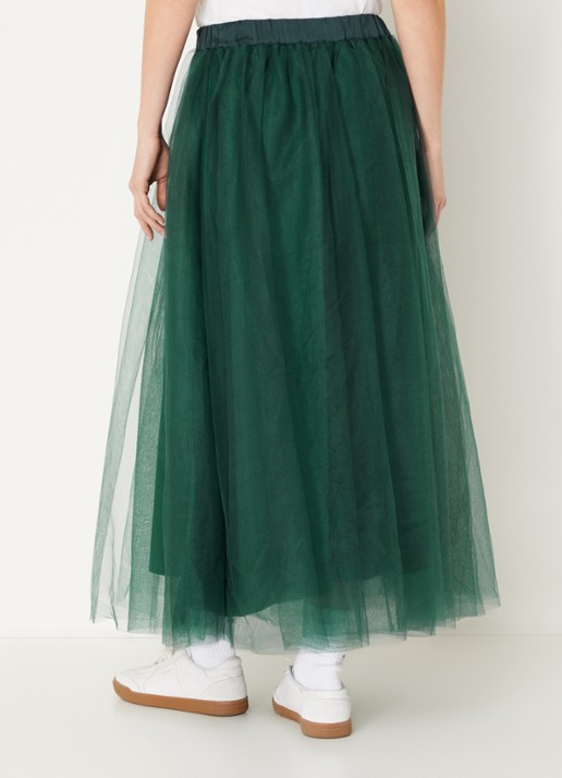 Summum Maxi rok van mesh - achterkant groen