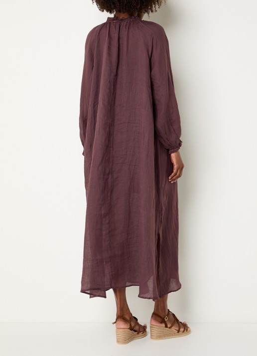 Summum Maxi tuniekjurk met ballonmouw - achterkant aubergine