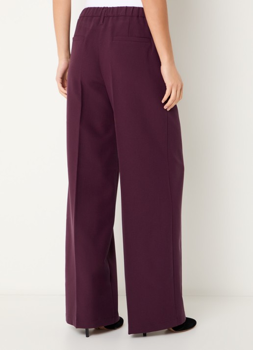 Summum Mid waist straight leg pantalon met steekzakken - achterkant bruin