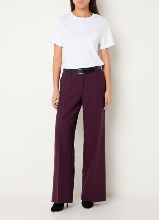 Summum Mid waist straight leg pantalon met steekzakken - voorkant 4 bruin