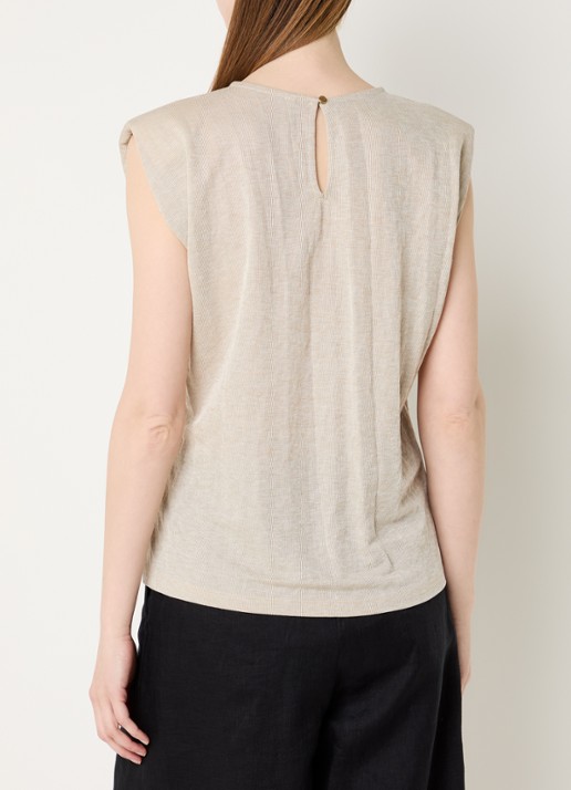 Summum Mouwloze top met schoudervulling - achterkant 4 beige