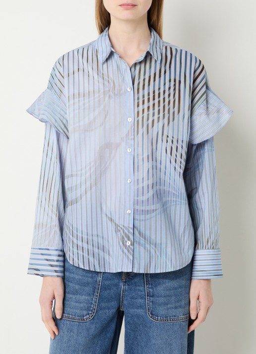 Summum Oversized blouse met streepprint