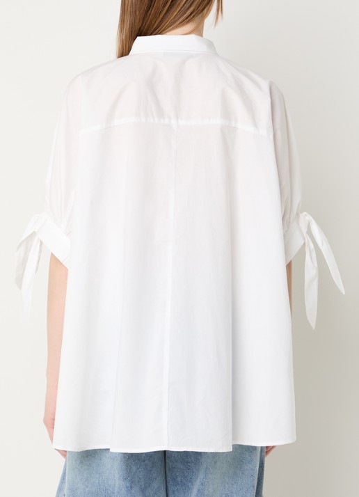 Summum Oversized blouse met strikdetail - achterkant 3 wit