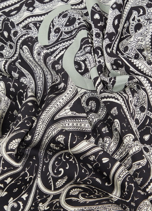 Summum Sjaal met paisley dessin 100 x 100 cm - detail 3 zwart