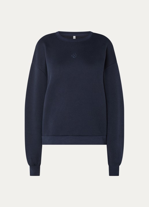 Summum Sweater met logo en strass - voorkant 2 donkerblauw