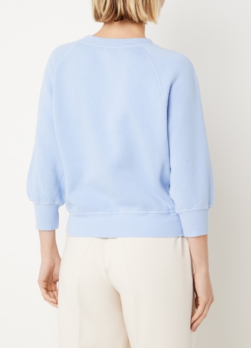 Summum Sweater met logoborduring - achterkant 3 blauwgrijs