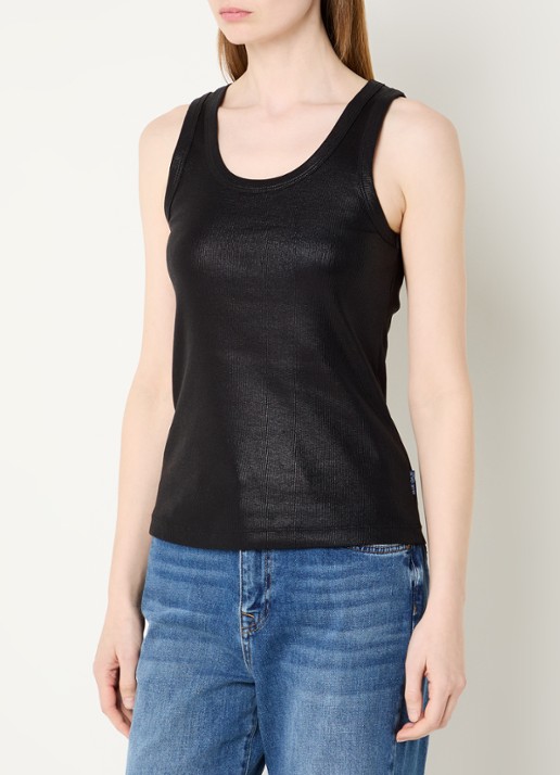 Summum Tanktop met metallic finish - detail 3 zwart