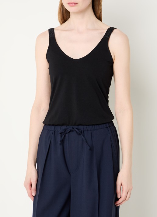 Summum Tanktop met stretch - detail 2 zwart
