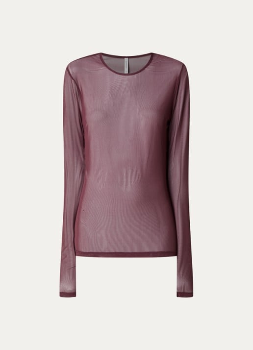 Summum Top van mesh - voorkant bordeauxrood
