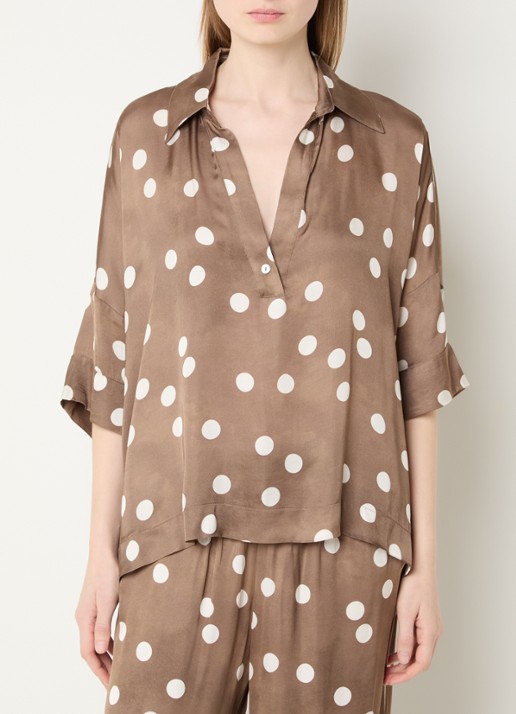 Summum Tuniek met V-hals en stippenprint