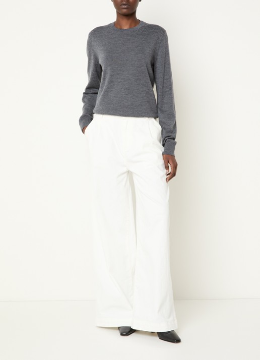 Summum Wide leg jeans met gekleurde wassing - voorkant 2 wit