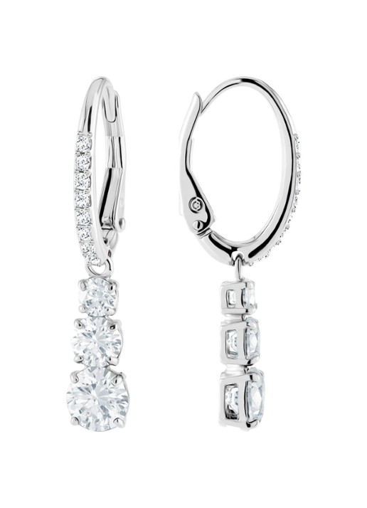 Swarovski Attract Trilogy oorringen met kristal - detail zilver