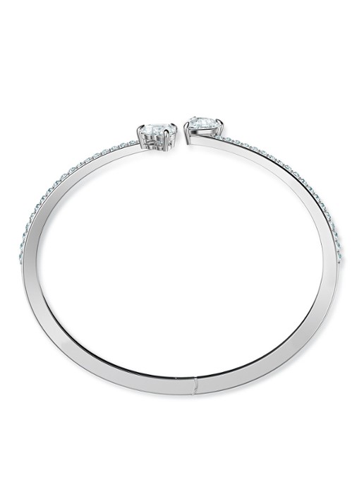 Swarovski Bangle met kristal - detail zilver