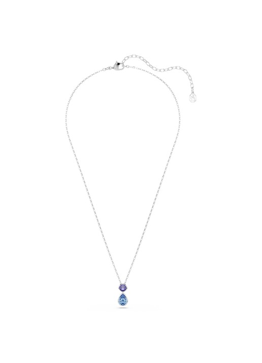 Swarovski Chroma ketting met kristal - detail zilver