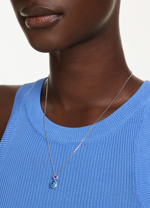 Swarovski Chroma ketting met kristal - detail 5 zilver