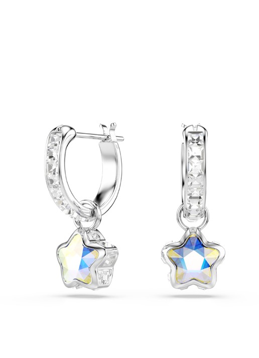 Swarovski Chroma oorhangers met kristal - voorkant 4 zilver
