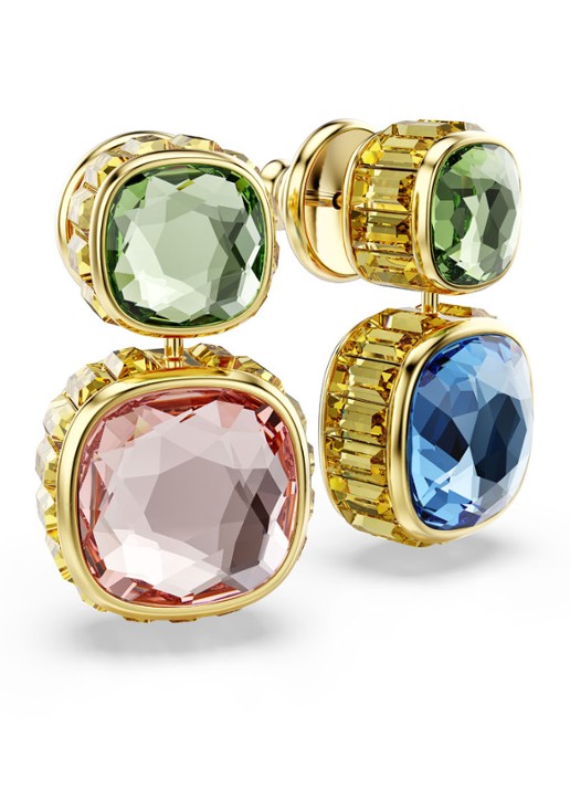 Swarovski Chroma oorstekers met kristal  - detail 2 goud