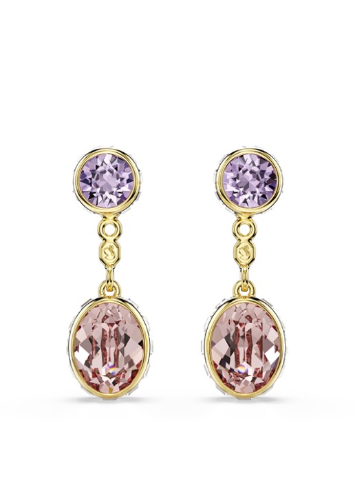 Swarovski Chroma oorstekers met kristal - detail 2 goud